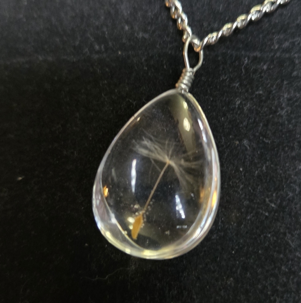 Silver Wish dandelion seed Pendant Necklace LAST ONE! - Picture 3 of 5